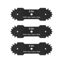 VEVOR Electric Edger Blades, 8.8-inch Length, 3-Pack Replacement Blades, 65Mn High-Carbon Steel with Electrophoretic Coating, Multi-Serrated Sharp Edge, Compatible with the VEVOR ASYTM01230 Edger