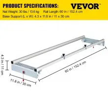 VEVOR Router Sled, 60 inches / 152.4cm Width, Slab Guide Jig for Woodworking with Locking Function, Portable and Easy to Adjust, Trimming Planing Machine for Wood Flattening, Home DIY