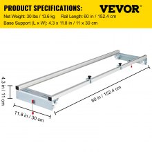 VEVOR Router Sled, 60 inches / 152.4cm Width, Slab Guide Jig for Woodworking with Locking Function, Portable and Easy to Adjust, Trimming Planing Machine for Wood Flattening, Home DIY