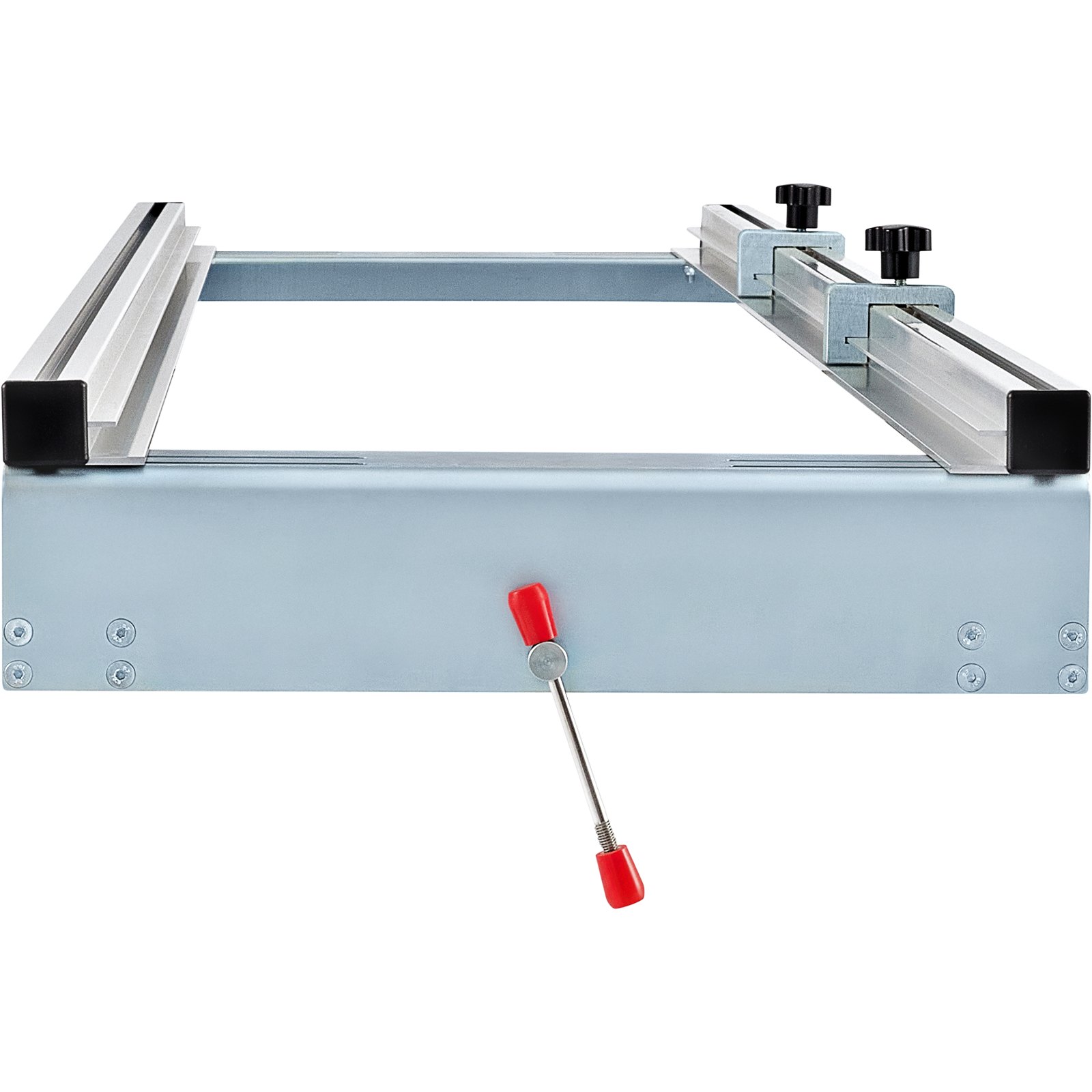 VEVOR router sled with adjustable knobs and red handles for precise woodworking.