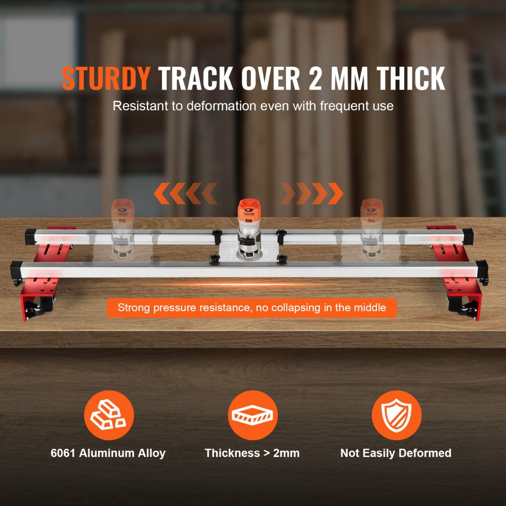 VEVOR Router Sled, 60 inches, Portable and Adjustable Slab Flattening Jig DIY Woodworking Router Sled for Flattening Slabs for Wood Flattening, Home DIY