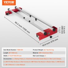 VEVOR Router Sled, 1525 mm, Portable and Easy to Adjust Slab Flattening Jig, DIY Woodworking Router Sled for Flattening Slabs, Slab Guide Jig Trimming Planing Machine for Wood Flattening, Home DIY