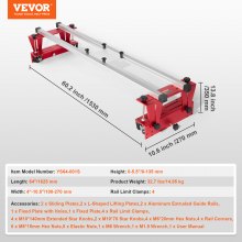 VEVOR Router Sled, 64 inches, Portable and Easy to Adjust Slab Flattening Jig, DIY Woodworking Router Sled for Flattening Slabs, Slab Guide Jig Trimming Planing Machine for Wood Flattening, Home DIY