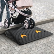 VEVOR Rubber Threshold Ramp, 4" Rise Wheelchair Ramp Doorway, Recycled Rubber Power Curb Ramp Rated 33069 Lbs Load Capacity, Non-Slip Textured Surface Rubber Ramp for Wheelchair Car Scooter