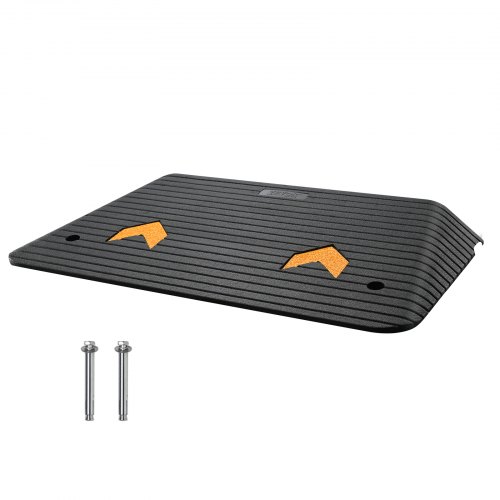 VEVOR Upgraded Rubber Threshold Ramp, 8.9 cm Rise Door Ramp with 1 Channel, Natural Rubber Car Ramp with Non-Slip Textured Surface, 15 tons Load Capacity Curb Ramp for Wheelchair and Scooter