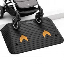 VEVOR Upgraded Rubber Threshold Ramp, 3.5" Rise Door Ramp with 1 Channel, Natural Rubber Car Ramp with Non-Slip Textured Surface, 33069 lbs Load Capacity Curb Ramp for Wheelchair and Scooter