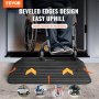 VEVOR Upgraded Rubber Threshold Ramp, 3" Rise Door Ramp with 1 Channel, Natural Rubber Car Ramp with Non-Slip Textured Surface, 33069 lbs Load Capacity Curb Ramp for Wheelchair and Scooter