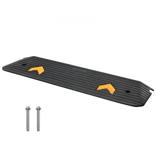 VEVOR Upgraded Rubber Threshold Ramp, 2.5 cm Rise Wheelchair Ramp Doorway, Natural Curb Ramp Rated 15 tons Load Capacity, Non-Slip Textured Surface Rubber Curb Ramp for Wheelchair and Scooter