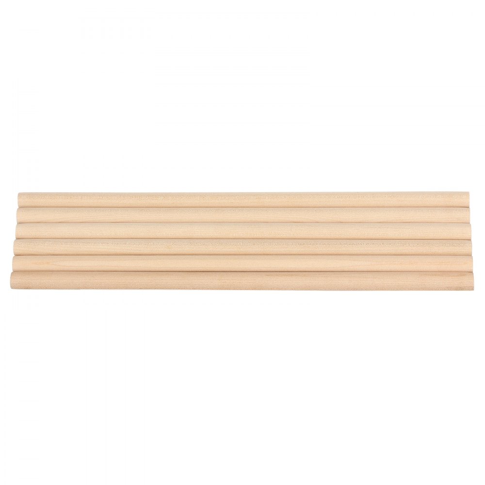 VEVOR 25Pcs Wooden Dowel Rods 1/2 x 12 Inch Natural Birch Wood Sticks Dowels, Unfinished Hardwood Sticks for Craft and DIY Projects, One-Piece Cutting & Smooth Surface & Easy to Color and Paint
