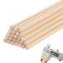 25Pcs Wooden Dowel Rods 1/2 x 12 Inch Natural Wood Sticks for Craft DIY