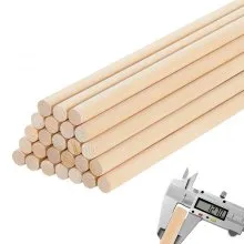 25Pcs Wooden Dowel Rods 1/2 x 12 Inch Natural Wood Sticks for Craft DIY