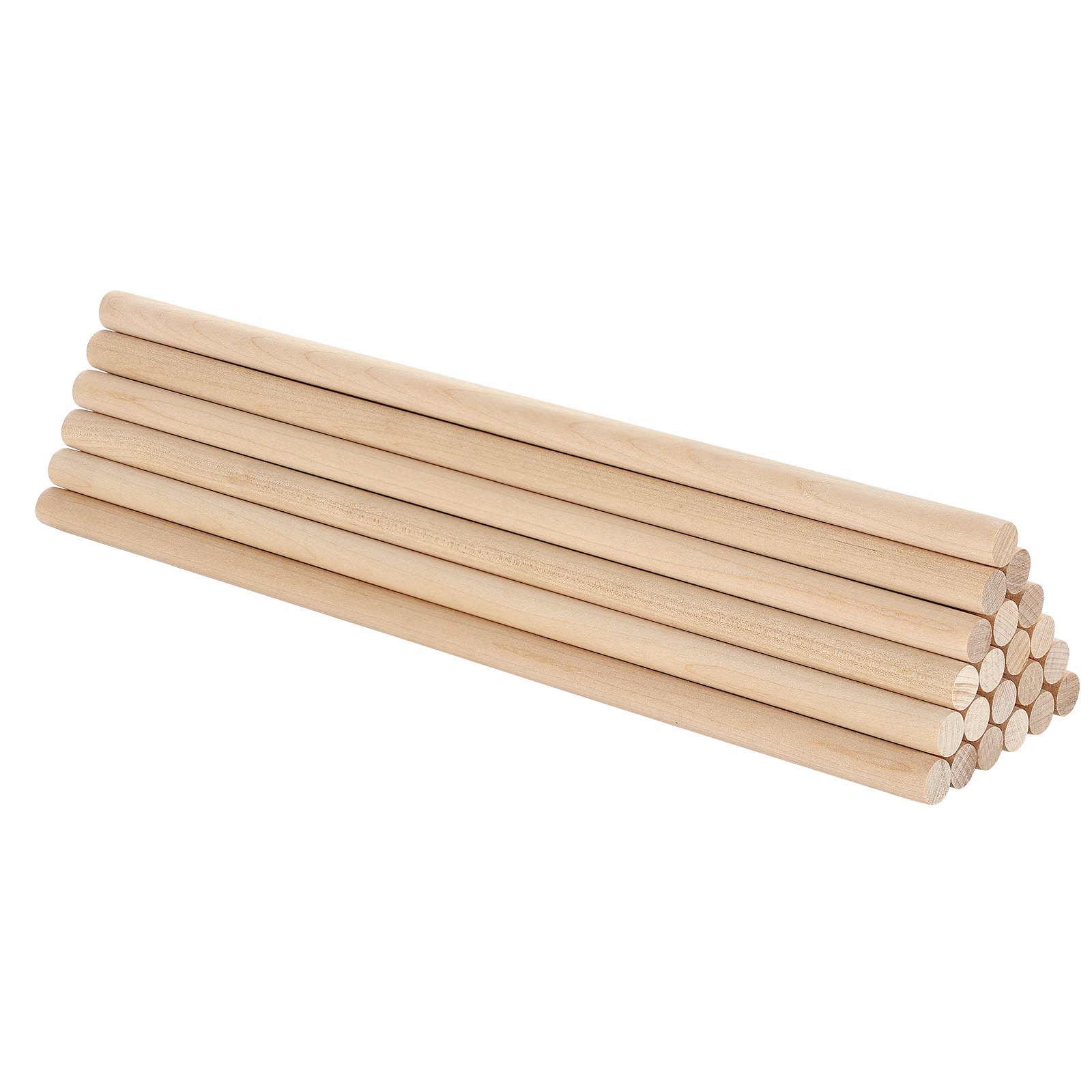 VEVOR 25Pcs Wooden Dowel Rods 1/2 x 12 Inch Natural Birch Wood Sticks Dowels, Unfinished Hardwood Sticks for Craft and DIY Projects, One-Piece Cutting & Smooth Surface & Easy to Color and Paint