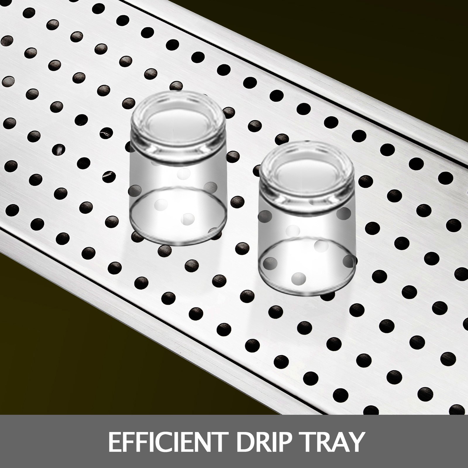 Automatic Glass Rinser Cup Cleaner Stainless Steel Side Spray 53x16cm Bar Rinser
