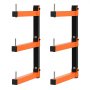 VEVOR Lumber Rack, 3-Tier 2-Pack 50 kg per Tier, Foldable Wood Storage, Wall-mounted for Garages, Workshops, Warehouse, Basement, Heavy-Duty Cantilever Arms, Locking Pins, Steel, Orange & Black