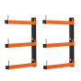 VEVOR Lumber Rack, 3-Tier 2-Pack 50 kg per Tier, Foldable Wood Storage, Wall-mounted for Garages, Workshops, Warehouse, Basement, Heavy-Duty Cantilever Arms, Locking Pins, Steel, Orange & Black