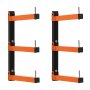 VEVOR Lumber Rack, 3-Tier 2-Pack 50 kg per Tier, Foldable Wood Storage, Wall-mounted for Garages, Workshops, Warehouse, Basement, Heavy-Duty Cantilever Arms, Locking Pins, Steel, Orange & Black