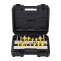 VEVOR Router Bits Set, 15 Pieces, Carbide Router Bit Kit with 6.35 mm(1/4 Inch) Shank, Plastic Carrying Case, Woodworking Tools for Professional and Beginners Carpenter, for Wood MDF Particle Board Plywood