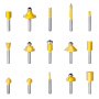 VEVOR Router Bits Set, 15 Pieces, Carbide Router Bit Kit with 6.35 mm(1/4 Inch) Shank, Plastic Carrying Case, Woodworking Tools for Professional and Beginners Carpenter, for Wood MDF Particle Board Plywood
