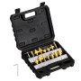 VEVOR Router Bits Set, 15 Pieces, Carbide Router Bit Kit with 6.35 mm(1/4 Inch) Shank, Plastic Carrying Case, Woodworking Tools for Professional and Beginners Carpenter, for Wood MDF Particle Board Plywood