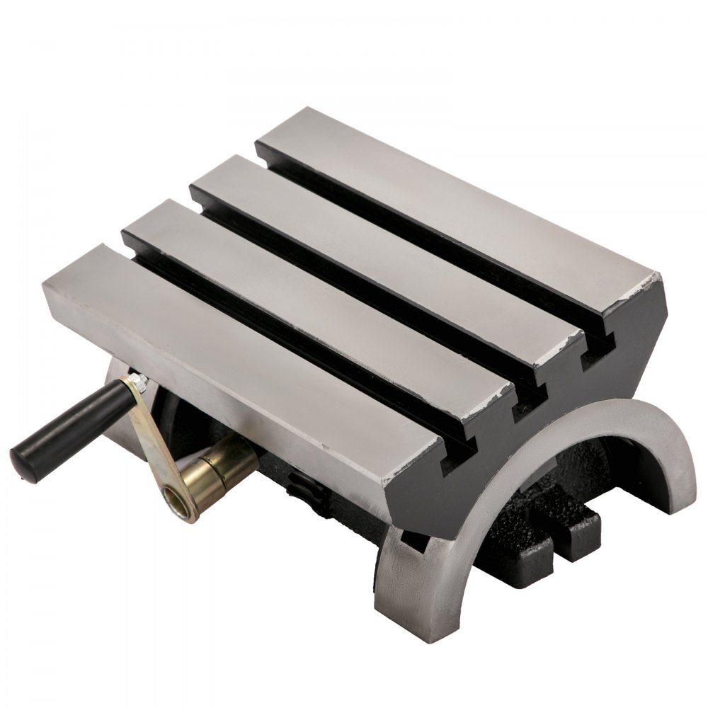 VEVOR tilting milling machine with adjustable swivel base and t-slotted table.