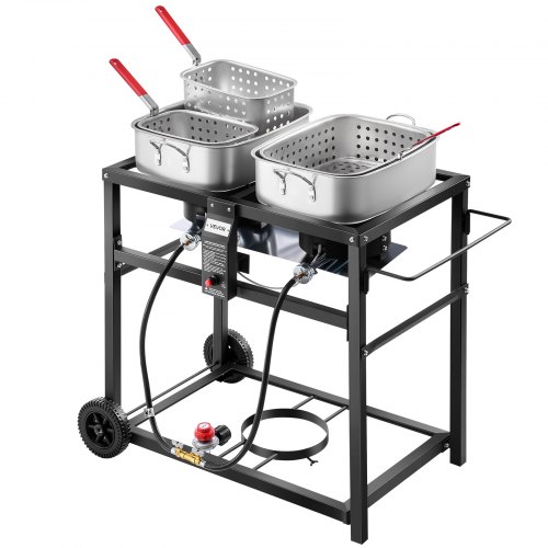 VEVOR Outdoor Propane Deep Fryer, Dual-Tank 18QTx2 Commercial