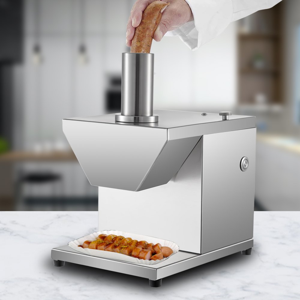 Electric Meat Sausage Slicer Stainless Steel Sausage Cutter Machine Kitchen