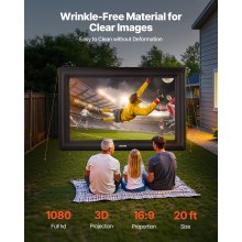 VEVOR 20 ft Inflatable Movie Screen 16:9 600D Movie Projector with Portable Bag