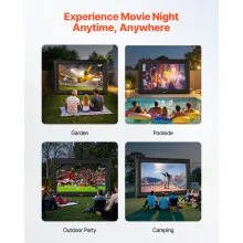 VEVOR 20FT Inflatable Projector Screen, Inflatable Movie Screen Outdoor with 250W Air Blower Projector Screen Oxford Fabric Material Blow Up Screen for Outdoor Backyard, Home Theater, Theme Party