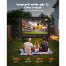VEVOR 14 ft Inflatable Movie Screen 16:9 600D Movie Projection with Portable Bag