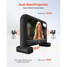 VEVOR 14 ft Inflatable Movie Screen 16:9 600D Movie Projection with Portable Bag