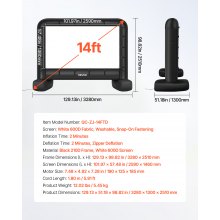 VEVOR 14 ft Inflatable Movie Screen 16:9 600D Movie Projection with Portable Bag