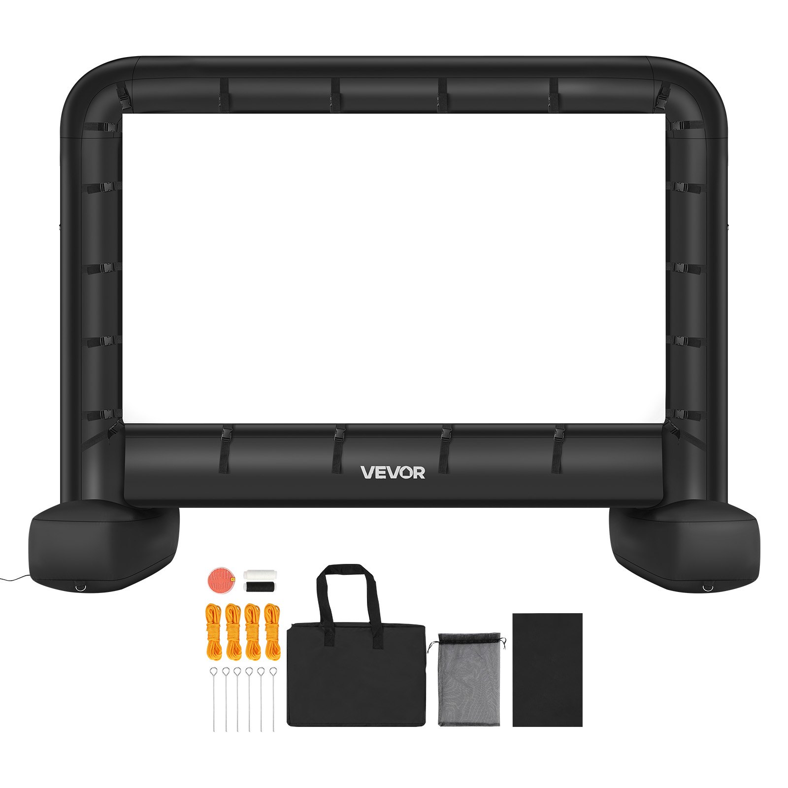 VEVOR 14 ft Inflatable Movie Screen, 600D Washable Inflatable Projector Screen with Portable Storage Bag, 16:9 Easy Set Up Movie Projection for Outdoor Backyard, Home Theater, Theme Party, Pool Fun