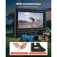 VEVOR 20 ft Inflatable Movie Screen 16:9 600D Movie Projection with Portable Bag