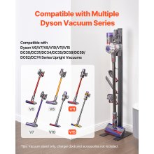 Vacuum Stand for Dyson Multi-Models Stable Storage Bracket Holder with 6 Hooks