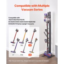 Vacuum Stand for Dyson Multi-Models Stable Storage Bracket Holder with 6 Hooks