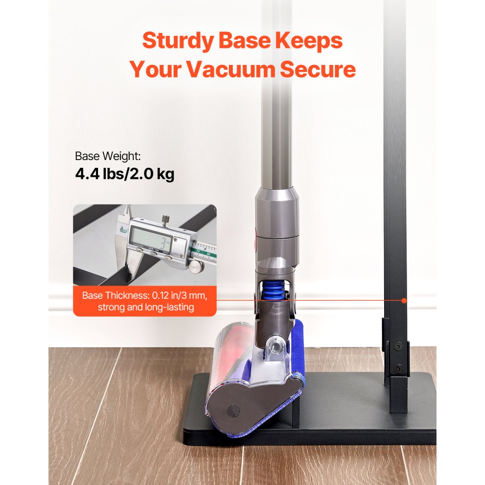 VEVOR Vacuum Stand, Compatible With Dyson V6 V7 V8 V10 V11 V15, Stable Vacuum Stand Holder with 4 Hooks for Dyson DC30 DC31 DC34 DC35 DC58 DC59 DC62 D74 Cordless Upright Vacuum Cleaners & Accessories