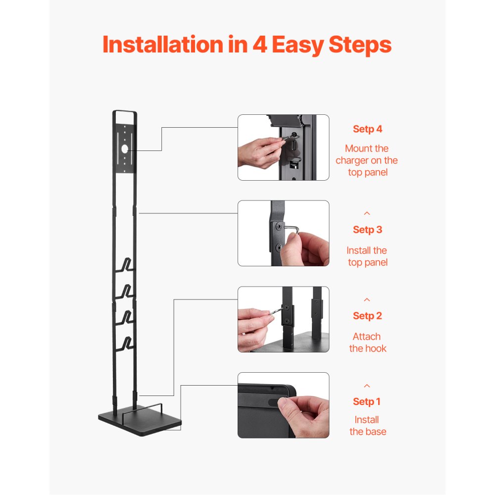 VEVOR Vacuum Stand, Compatible With Dyson V6 V7 V8 V10 V11 V15, Stable Vacuum Stand Holder with 4 Hooks for Dyson DC30 DC31 DC34 DC35 DC58 DC59 DC62 D74 Cordless Upright Vacuum Cleaners & Accessories