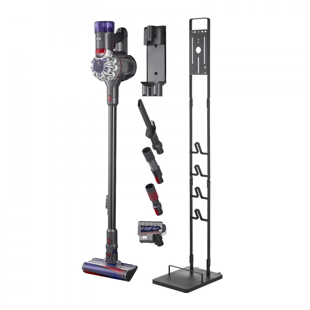 VEVOR Vacuum Stand, Compatible With Dyson V6 V7 V8 V10 V11 V15, Stable Vacuum Stand Holder with 4 Hooks for Dyson DC30 DC31 DC34 DC35 DC58 DC59 DC62 D74 Cordless Upright Vacuum Cleaners & Accessories