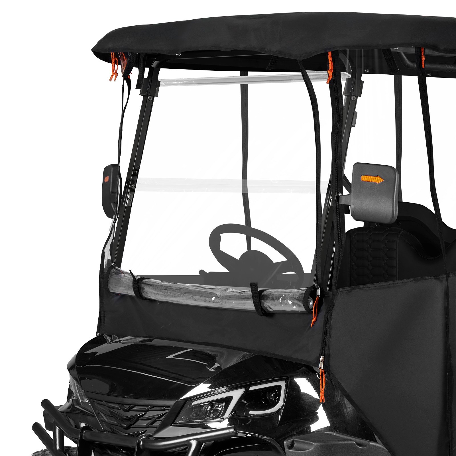 VEVOR Golf Cart Cover, Visible Full-Enclosure 2+2/4 Passenger Golf Cart, 420D Waterproof Oxford Fabric Club Car Cover Fits Most Carts Club Car, Yamaha, EZGO, Honda, PVC Coating & Windproof Hook Design