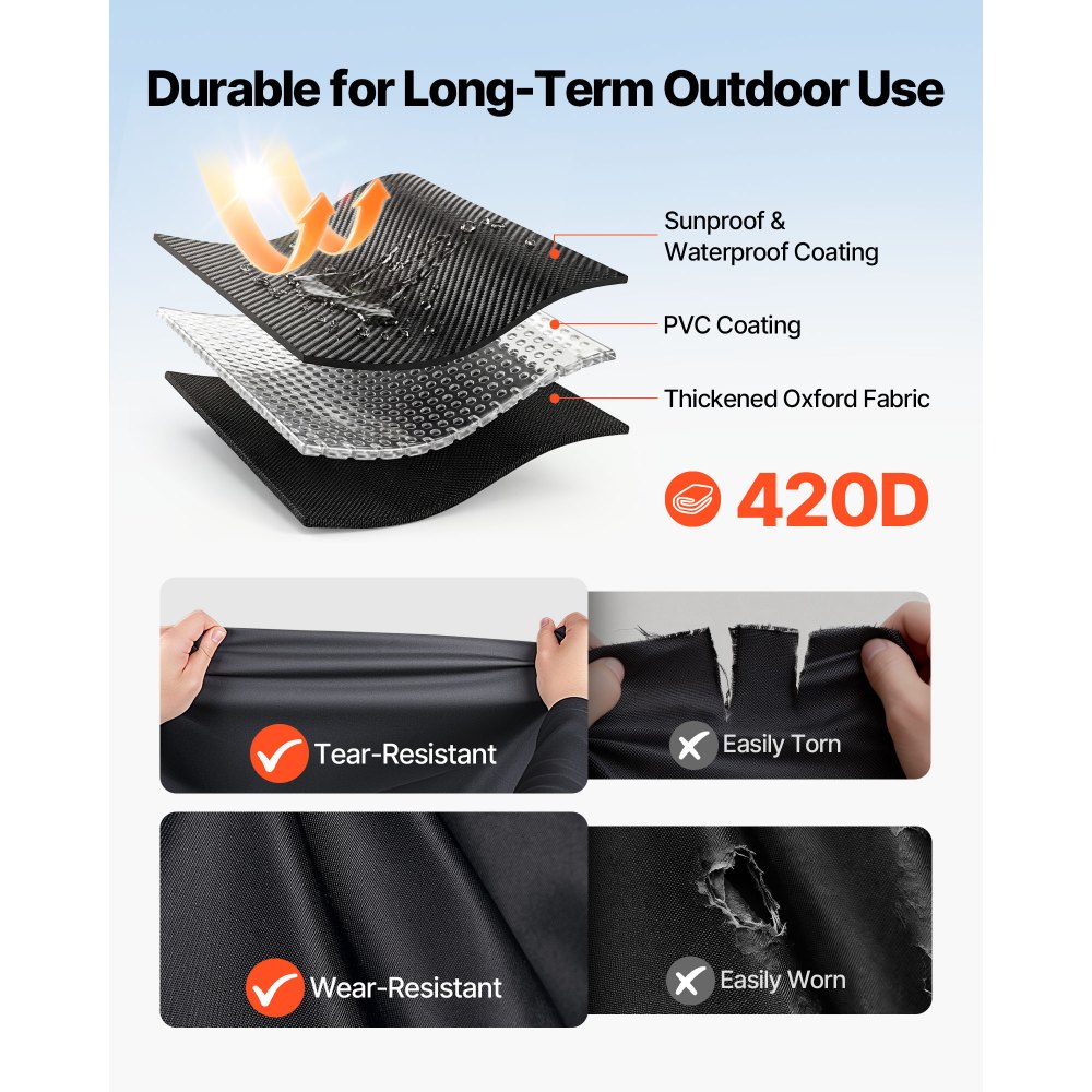 VEVOR Golf Cart Cover, Visible Full-Enclosure 2&2+2 Passenger Golf Cart, 420D Waterproof Oxford Fabric Club Car Cover Fits Most Carts Club Car, Yamaha, EZGO, Honda, PVC Coating & Windproof Hook Design