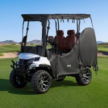 VEVOR Golf Cart Cover, Visible Full-Enclosure 2&2+2 Passenger Golf Cart, 420D Waterproof Oxford Fabric Club Car Cover Fits Most Carts Club Car, Yamaha, EZGO, Honda, PVC Coating & Windproof Hook Design