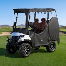VEVOR Golf Cart Cover, Visible Full-Enclosure 2&2+2 Passenger Golf Cart, 420D Waterproof Oxford Fabric Club Car Cover Fits Most Carts Club Car, Yamaha, EZGO, Honda, PVC Coating & Windproof Hook Design