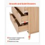 VEVOR 5 Fluted Drawer Dresser, Wooden Chest of Drawers with Sliding & Anti-tip Device, Modern Minimalist Dresser Chest, Closet Storage Organizer for Living Room, Hallway, Bedroom, Entryway, Light Wood