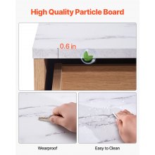 5 Fluted Drawer Dresser Wooden Chest of Drawers with Sliding & Anti-tip
