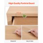 VEVOR 6 Fluted Drawer Dresser, Wooden Chest of Drawers with Sliding & Anti-tip Device, Modern Minimalist Dresser Chest, Closet Storage Organizer for Living Room, Hallway, Bedroom, Entryway, Light Wood