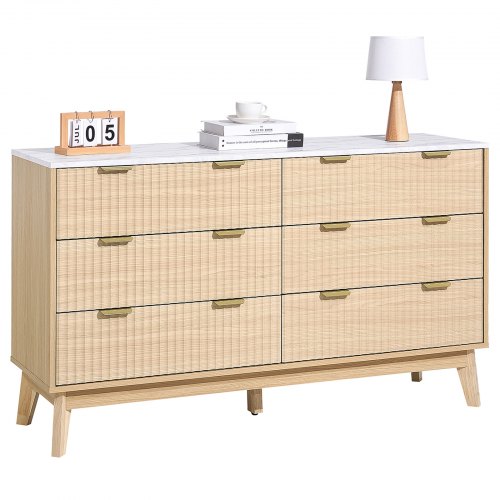 VEVOR 6 Fluted Drawer Dresser Wooden Chest of Drawers with Sliding & Anti-Tip Device Modern Minimalist Dresser Chest Fluted Closet Storage for VEVOR 6 Fluted Drawer Dresser Wooden Chest of Drawers with Sliding & Anti-Tip Device Modern Minimalist Dresser Chest Fluted Closet Storage for