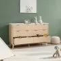 VEVOR 6 Fluted Drawer Dresser, Wooden Chest of Drawers with Sliding & Anti-tip Device, Modern Minimalist Dresser Chest, Fluted Closet Storage for Living Room, Hallway, Bedroom, Entryway, Light Wood