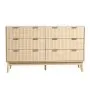 VEVOR 6 Fluted Drawer Dresser, Wooden Chest of Drawers with Sliding & Anti-tip Device, Modern Minimalist Dresser Chest, Fluted Closet Storage for Living Room, Hallway, Bedroom, Entryway, Light Wood