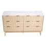 VEVOR 6 Fluted Drawer Dresser, Wooden Chest of Drawers with Sliding & Anti-tip Device, Modern Minimalist Dresser Chest, Fluted Closet Storage for Living Room, Hallway, Bedroom, Entryway, Light Wood