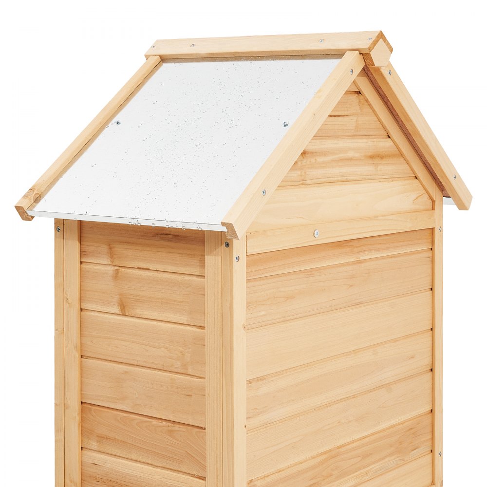 VEVOR Outdoor Storage Shed, Large Wooden Outside Storage Shed, Garden Tool Shed with Shelves, Lock, and Floor, Waterproof Storage House Cabinet for Patio Yard Lawn Garden, 28x63 inch